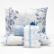Jogo Cama Casal Percal 300 Fios Toque Macio Confort Print 04 Peças - Mirtilo Azul