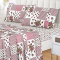 Jogo Cama King Percal 300 Fios Toque Macio Confort Print 04 Peças - Patchwork Malva