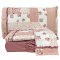 Jogo Cama King Percal 300 Fios Toque Macio Confort Print 04 Peças - Patchwork Rosê