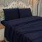 Jogo Cama Percal 300 Fios Bordado Inglês Lauren Queen 04 Peças - Azul Marinho