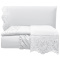Jogo Cama Percal 300 Fios C/ Bordado Inglês Núpcias King 04 Peças - Branco