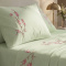 Jogo Cama Queen Percal 300 Fios C/ Bordado Floral Botanique 04 Peças - Erva Doce