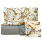 Jogo Cama Queen Percal 300 Fios Toque Macio Confort Print 04 Peças - Arabesco Caramelo