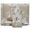 Jogo Cama Queen Percal 300 Fios Toque Macio Confort Print 04 Peças - Flor Bege e Lilás