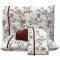 Jogo Cama Queen Percal 300 Fios Toque Macio Confort Print 04 Peças - Floral Terracota
