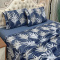 Jogo Cama Queen Percal 300 Fios Toque Macio Confort Print 04 Peças - Mescla Azul
