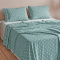 Jogo Cama Queen Percal 300 Fios Toque Macio Confort Print 04 Peças - Poa Menta