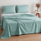 Jogo Cama Queen Percal 300 Fios Toque Macio Confort Print 04 Peças - Poa Menta