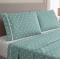 Jogo Cama Queen Percal 300 Fios Toque Macio Confort Print 04 Peças - Poa Menta