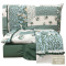 Jogo Cama Solteiro Percal 300 Fios Toque Macio Confort Print 03 Peças - Patchwork Verde