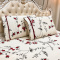 Lençol C/ Elástico + 02 Fronhas Percal 300 Fios Confort Print Queen 03 Peças - Rosinha Vermelho