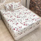 Lençol C/ Elástico + 02 Fronhas Percal 300 Fios Confort Print Queen 03 Peças - Rosinha Vermelho
