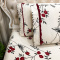 Lençol C/ Elástico + 02 Fronhas Percal 300 Fios Confort Print Queen 03 Peças - Rosinha Vermelho