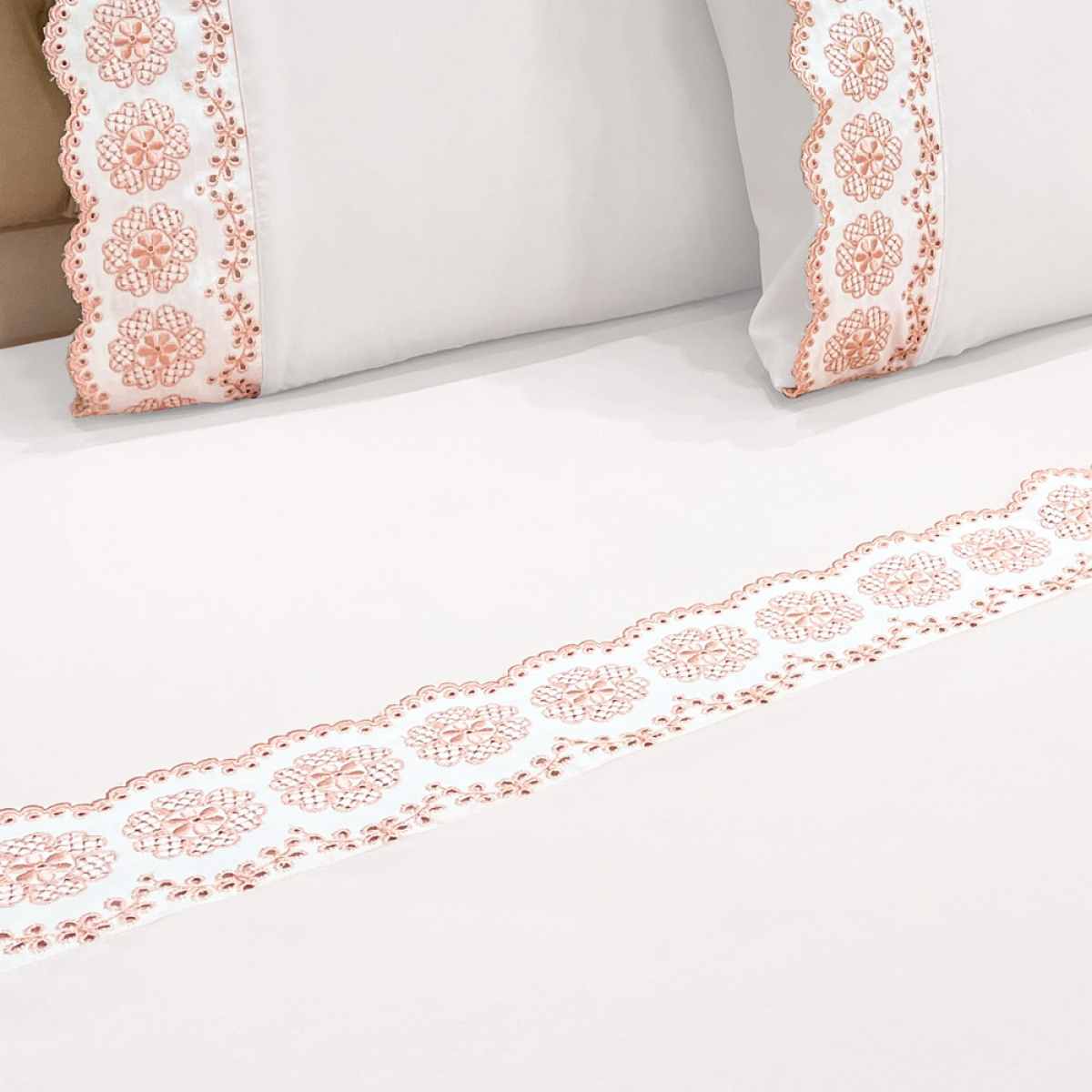 4/7 peças conjunto de cama bordado branco puro algodão rainha rei