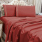 Jogo de Cama Premium Ponto Palito 100% Algodão Queen 04 Peças - Vermelho