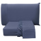 Lençol C/ Elástico + 02 Fronhas Percal 300 Fios Confort Liso Queen 03 Peças - Jeans