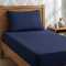 Jogo de Lençol Confort Liso Percal 300 Fios Solteiro 02 Peças - Azul Marinho