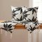 Jogo Xale/Peseira Jacquard Queen c/ 2 Capas de Almofadas - Floral Preto