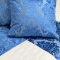Jogo Xale/Peseira Suede c/ Pedraria Solteiro c/ 1 Capa de Almofada - Azul