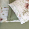 Kit Casal Cobre Leito + Jogo de Cama Percal 300 Fios Primavera 07 Peças - Floral Menta