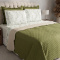 Kit Casal Cobre Leito + Jogo de Cama Percal 300 Fios Primavera 07 Peças - Trigo Verde
