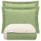 Kit Casal Cobre Leito + Jogo de Lençol Percal 300 Fios Bordado Inglês Living 06 Peças - Pistache