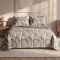 Kit Cobre Leito Casal Jacquard Premium Dupla Face Super Soft Eternity 03 Peças - Folhagem Chocolate