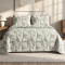 Kit Cobre Leito Casal Jacquard Premium Dupla Face Super Soft Eternity 03 Peças - Folhagem Oliva