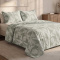 Kit Cobre Leito Casal Jacquard Premium Dupla Face Super Soft Eternity 03 Peças - Folhagem Oliva