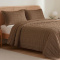Kit Cobre Leito Casal Matelassê Costurado C/ Efeito Creponado Linen 03 Peças - Chocolate