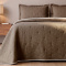 Kit Cobre Leito Casal Percal 300 Fios Bicolor Dupla Face Premium Clássico 03 Peças - Chocolate