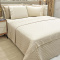 Kit Cobre Leito + Jogo Cama Percal 300 Fios C/ Bordado Inglês Santorini Queen 07 Peças - Bege