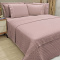 Kit Cobre Leito + Jogo Cama Percal 300 Fios C/ Bordado Inglês Santorini Queen 07 Peças - Malva