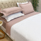 Kit Cobre Leito + Jogo Cama Percal 300 Fios C/ Guipir Luxo Queen 07 Peças - Branco e Malva