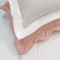 Kit Cobre Leito + Jogo Cama Percal 300 Fios C/ Guipir Luxo Queen 07 Peças - Branco e Rosê