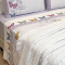 Kit Cobre Leito + Jogo Cama Percal 300 Fios Com Babado Aquarela Casal 07 Peças - Borboleta