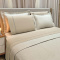 Kit Cobre Leito + Jogo Cama Percal 300 Fios Guipir Vitorini Casal 07 Peças - Palha C/ Chocolate