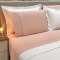 Kit Cobre Leito + Jogo Cama Percal 300 Fios Guipir Vitorini Queen 07 Peças - Branco C/ Rosê