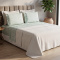 Kit Casal Cobre Leito + Jogo de Cama Percal 300 Fios Primavera 07 Peças - Menta