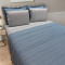 Kit Queen Cobre Leito + Jogo Cama Percal 300 Fios Vivence 07 Peças - Azul