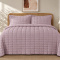 Kit Cobre Leito King Matelassê Costurado C/ Efeito Creponado Linen 03 Peças - Lavanda