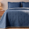 Kit Cobre Leito King Percal 300 Fios Bicolor Dupla Face Premium Clássico 03 Peças - Jeans