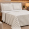 Kit Cobre Leito King Premium Jacquard Super Soft Eternity Dupla Face 03 Peças - Quadriculado Bege