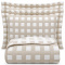 Kit Cobre Leito King Premium Jacquard Super Soft Eternity Dupla Face 03 Peças - Quadriculado Bege