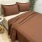Kit Cobre Leito Percal 300 Fios Toque de Algodão Dupla Face Aconchego Casal 03 Peças - Castanho