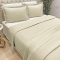 Kit Cobre Leito Percal 300 Fios Toque de Algodão Dupla Face Aconchego Queen 03 Peças - Bege