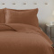 Kit Cobre Leito Percal 300 Fios Toque de Algodão Dupla Face Aconchego Queen 03 Peças - Castanho
