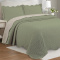 Kit Cobre Leito Percal 300 Fios Toque de Pluma Dupla Face Bold Bicolor Casal 03 Peças - Pistache