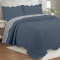Kit Cobre Leito Percal 300 Fios Toque de Pluma Dupla Face Bold Bicolor King 03 Peças - Jeans
