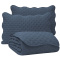 Kit Cobre Leito Percal 300 Fios Toque de Pluma Dupla Face Bold Casal 03 Peças - Azul